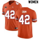 Women's Florida Gators #42 Quaylin Crum NCAA Nike Orange Authentic Stitched College Football Jersey XRO8162ZR